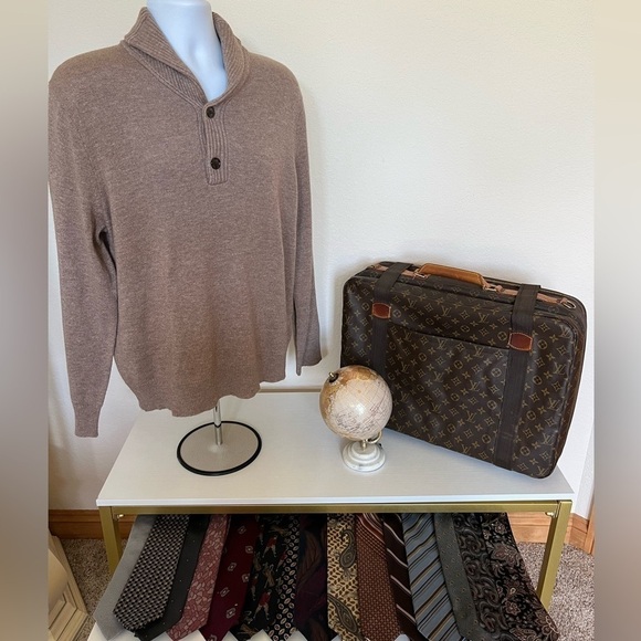NWT J. Crew Tan Shawl Collar Button Lambswool Blend Size L
